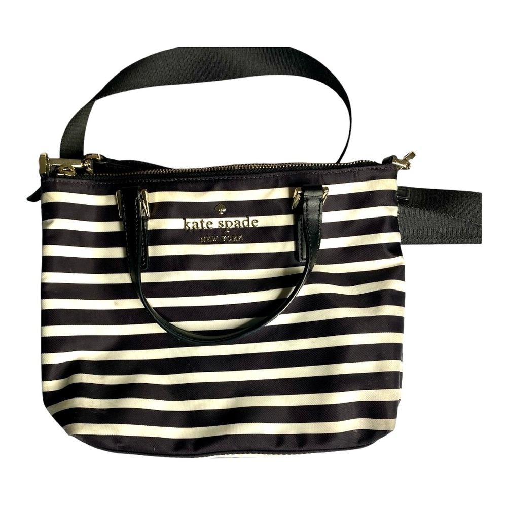 Kate Spade Little Better Sam Striped Purse Black & White